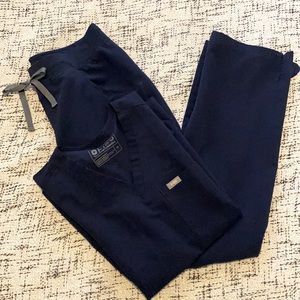 Figs Navy Blue Scrub Set
